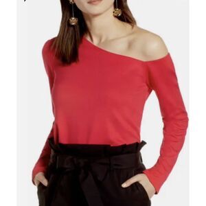 NEW Anthropologie Sanctuary‎ Sweater Long Sleeve Asymmetrical Knit Top Red SMALL